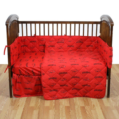 Arkansas-5-Pc-Baby-Crib-Logo-Bedding-Set