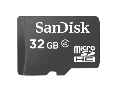 3. SanDisk Class 4 Micro SDHC Memory Card