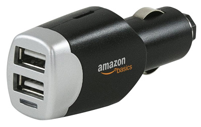 10. AmazonBasics 4.0 Car Charger for Apple and Android Devices
