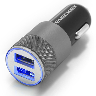 3. EleckeyTM 2.1A Dual USB Port Car Charger for Cell Phone