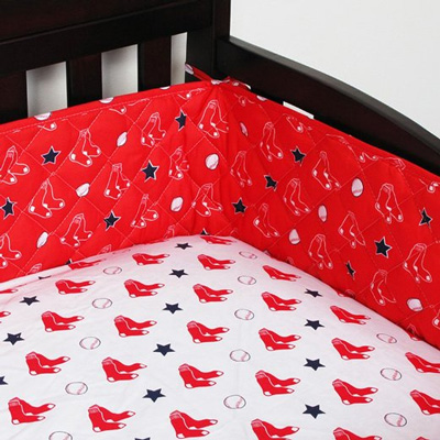 MLB-Boston-Red-Sox-Crib-Bumper-Baseball-Bedding-Accessory