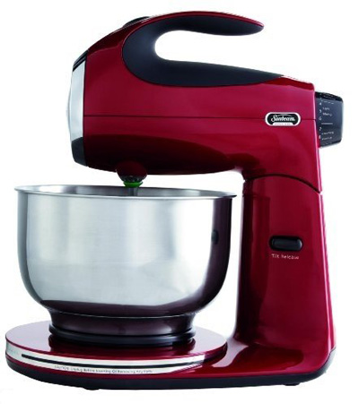 9. Sunbeam FPSBSM2104 Heritage Series 350-Watt Stand Mixer, Red