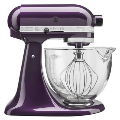 4. KitchenAid KSM155GBPB 5-Qt. Artisan Design Series with Glass Bowl - Plumberry