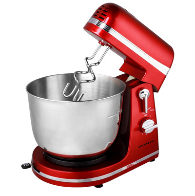 1. Ovente SM880R 6-Speed Professional Stand Mixer, 3.7 quart, Metallic Red