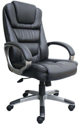 5. Boss Black LeatherPlus Executive Chair