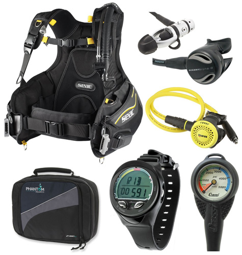 9. Oceanic Scuba Diving Gear Equipment Package, (bcd/computer/regulator/octo)