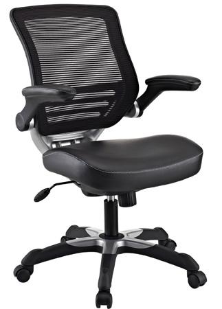 4. LexMod Edge Office Chair with Mesh Back and Black Leatherette Seat