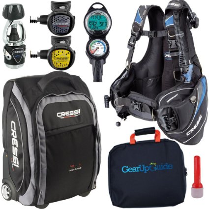 1. Cressi Travel Light 15 LBS Scuba Diving Package Carry On Reg Set Dive Computer GupG Reg Bag and or i-Torch Bundle 6-7, Best Scuba Gear Packages