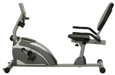 upright stationary bike with back support