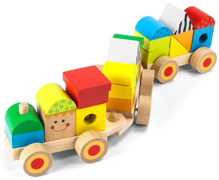 12. Wooden Wonders Bold & Brilliant Stacking Train with 23 Zany Blocks By Imagination Generation