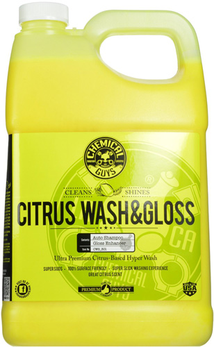 #6. Chemical Guys CWS301 Citrus Wash and Gloss Concentrated Car Wash
