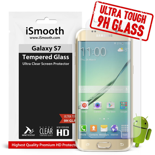 #15. iSmooth Samsung Galaxy S7 Tempered Glass Screen Protector