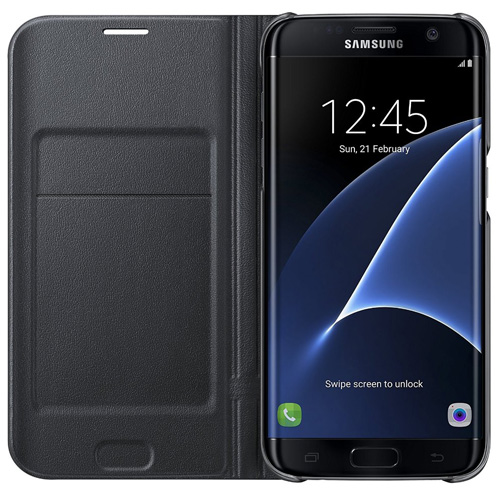 #2. Samsung Galaxy S7 edge Case LED View Flip Cover - Black