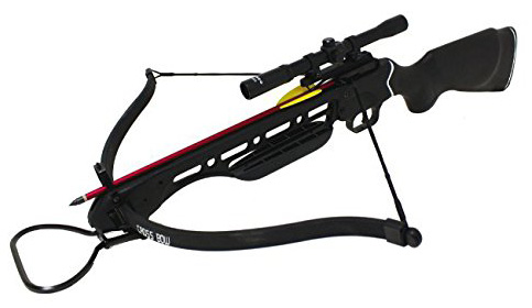 7. Manticore 150lbs Crossbow with Scope, Extra Arrows, and Rope Cocking Device