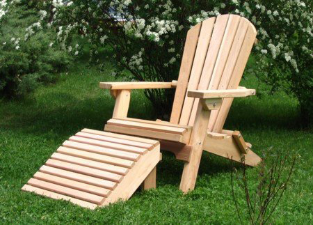 2. The Folding Cedar Adirondack chair with Ottoman