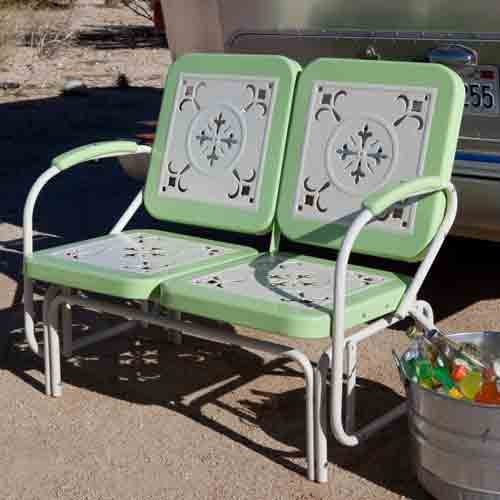 5. Coral Coast Paradise Cove Retro Metal Outdoor Glider Loveseat