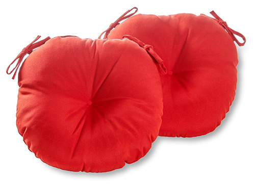 10. Greendale Home Fashions 15-Inch Round Indoor/Outdoor Bistro Chair Cushion, Salsa, Set of 2 