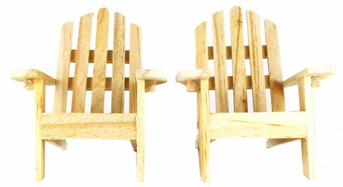 6. The Mini Decorative Adirondack Wood Chairs (Set of 2)