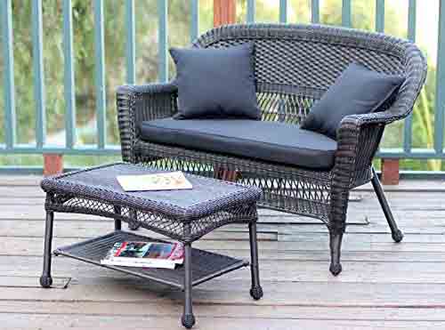 8. Jeco Wicker Patio Love Seat