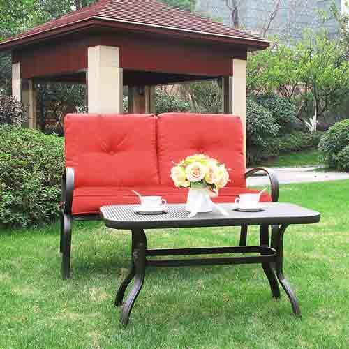 3. Cloud Mountain 2 PC Outdoor Loveseat Furniture Bistro Set