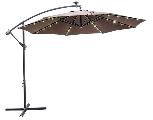 9. CASUN GARDEN 10 Ft Patio Offset Umbrella Crank Hanging Umbrella