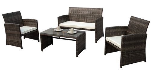 6. PATIOROMA 4pc Rattan Sectional Furniture Set