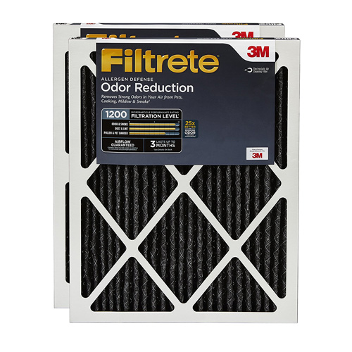 7. Filtrete Allergen Defense Odor Reduction Filter, MPR 1200, 16 x 25 x 1-Inches, 2-Pack