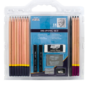 3. Pro Art 18-Piece Sketch/Draw Pencil Set